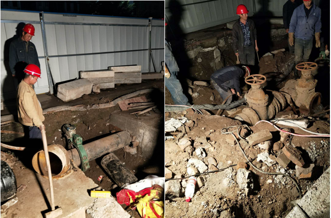 通宵奮戰(zhàn) 順利完成長(zhǎng)江橋頭改管工程