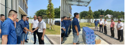 公服集團黨委書記、董事長楊中才一行到清源水務(wù)公司開展“夏送清涼”慰問活動